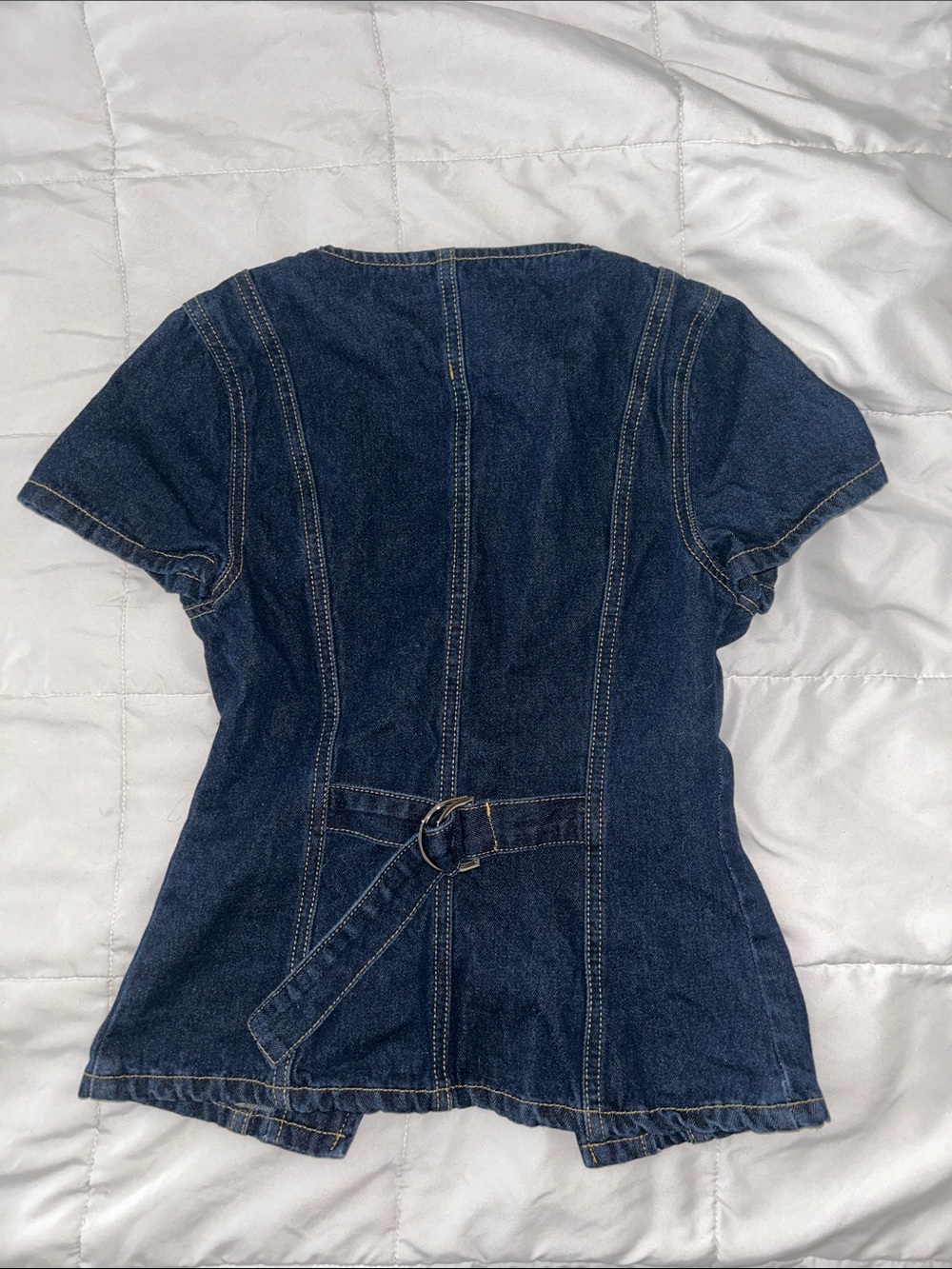 Peppermayo Dark Blue Denim Button-Down Top - Picture 6 of 6